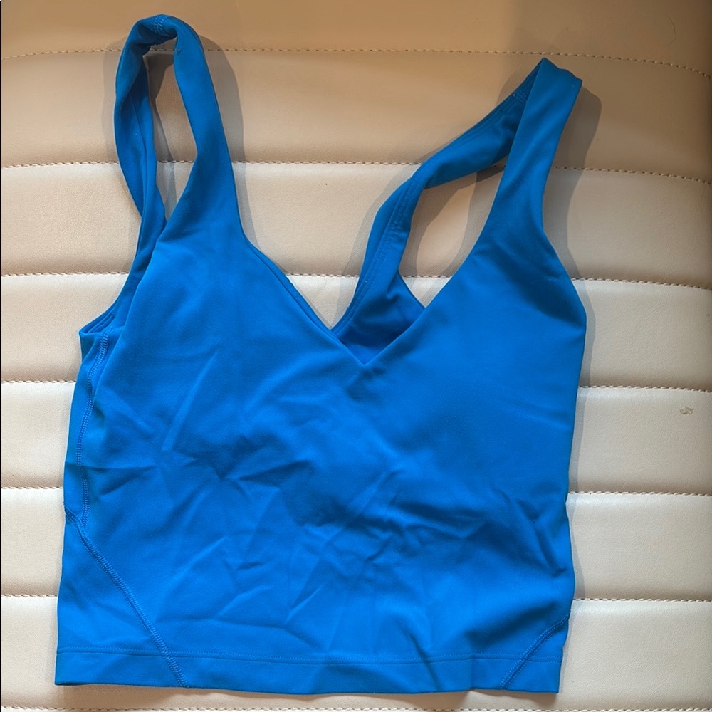 Lululemon Athletica Blue Fitted Crop Tank Top